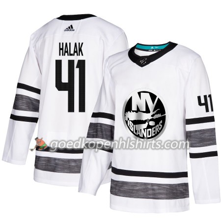 New York Islanders Jaroslav Halak 41 2019 All-Star Adidas Wit Authentic Shirt - Mannen